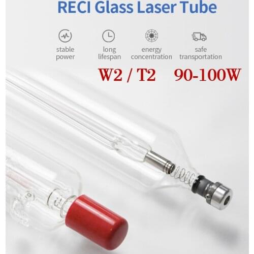 Original Reci CO2 Laser Tube W2 T2 90W To 100W D80mm/65mm for Engraving Cutting Machine S2 V2 Z2