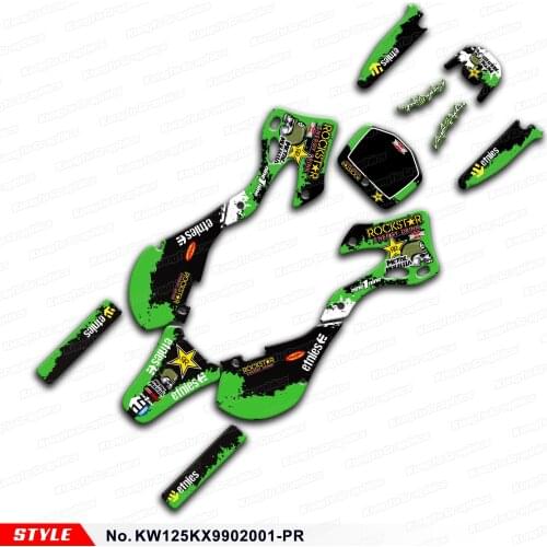Aftermarket Personalised Stickers Racing Decals Wraps for KX 125 KX250 1999 2000 2001 2002, Style No.KW125KX9902001-PR