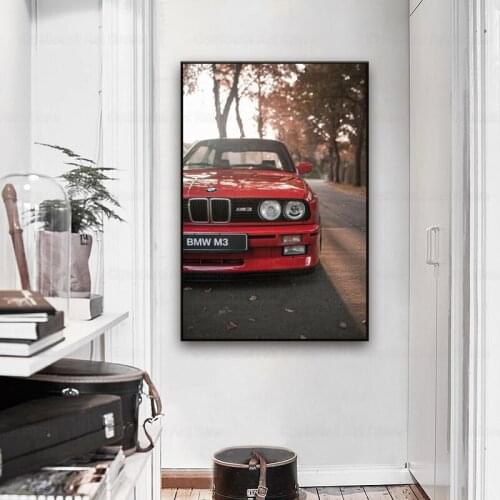 Posters and Prints Hot BMW M3 M Power Engine Super Racing Car Classic Art Poster Canvas Painting Home Decor