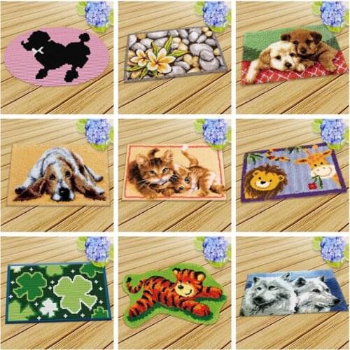 Prajna Cushion Animals Carpet Embroidery Needlework Latch Hook Crochet Pillows Accessories DIY Latch Hook Rug Kit Cross Stitch