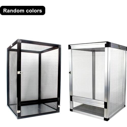 Transparent Reptile Breeding Box Aluminium Alloy Reptile Feeding Container For Spider Lizard Frog Cricket Turtle Breathable