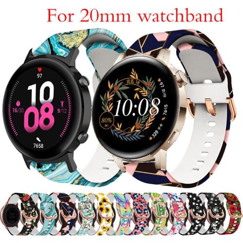20mm Silicone Watchband for Samsung Galaxy Watch Active2 40mm/ Active 2 44mm/ Galaxy Watch 3 41mm Bracelet girl Strap Correa