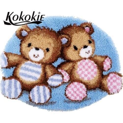 Christmas latch hook kits for adults large printed canvas yarn carpet diy latch hook rug kits carpet embroidery carpet diy rug