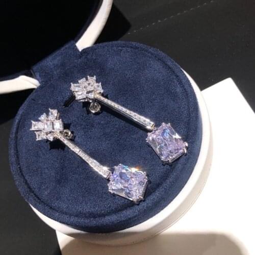 2020Hot Brand Pure S925 Sterling Silver Jewelry Top Quality Popular brand Pin Gold Earrings high quality Zircon stud Earrings