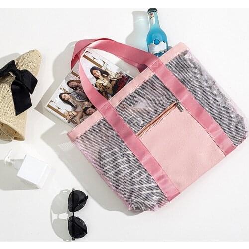 Net Yarn Travel Storage Bag Household Sundries Storage Hanging Pouch Outdoor Swimming Toiletries Cosmetic Organize Beach Bag