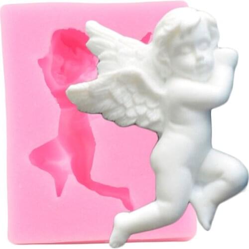 Angel Wings Silicone Mold Baby Birthday Cupcake Topper Fondant Molds Cake Decorating Tools Chocolate Gumpaste Polymer Clay Mould
