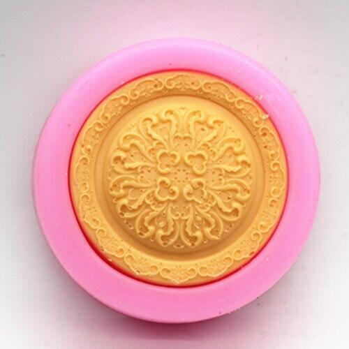 Silicone soap mold C506 flower pattern round shape Handmade cake chocolate clay mould wholesale mould tools