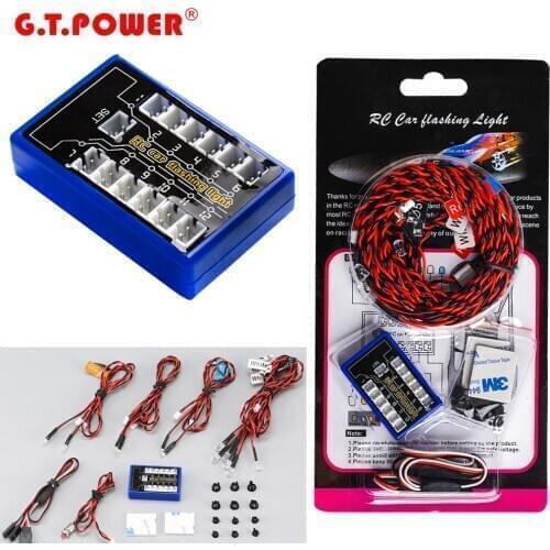 G.T.POWER 12 LED Flashing Light System for RC Cars Smart PPM/FM/FS 2.4G Trucks 1/10 Scale