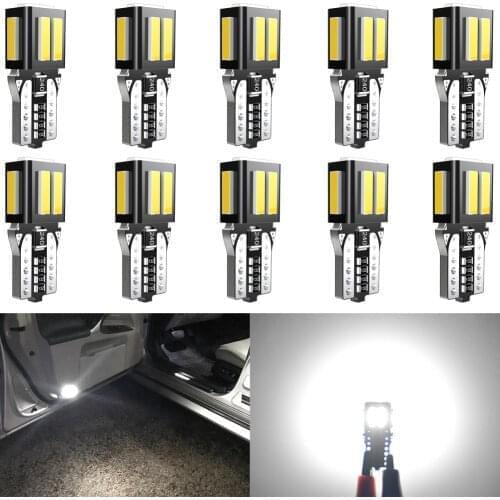 10pcs T10 W5W Led Bulb Canbus For VW Touareg Touran Polo Bora Tiguan Caddy CC GTI Car Interior Light Turn Signal Clearance Lamp
