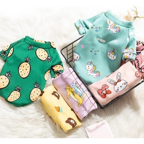 Cute Print Small Dog Hoodie Coat Winter Warm Pet Clothes for Sweatshirt Puppy Cat Pullover Dogs Pets Clothing