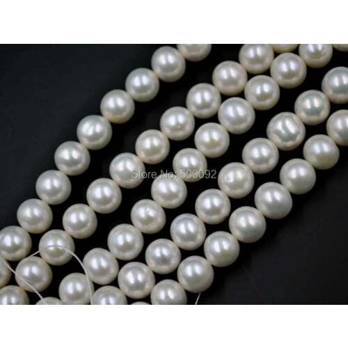 Fine 9mm near round white cultured freshwater pearl free shipping (2847)