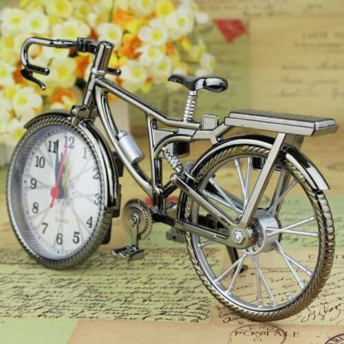 Vintage Bike Shape Alarm Clock Fun Bicycle Clock Ornaments for Home Decor JS22