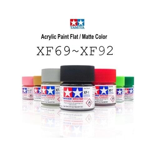 10ml Tamiya Water-Soluble Acrylic Paint XF69-XF92 Flat/Matte Colors Painting For Gundam Model Brush Spray Painting DIY