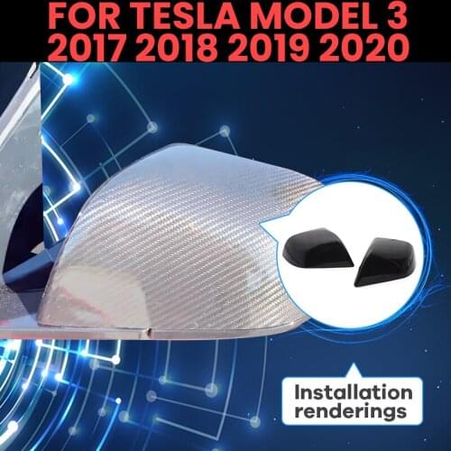 High quality side Replacement Rearview Mirror Cover caps for Tesla Model 3 Model3 Tesla M3 2017-21 Carbon Fiber Pattern