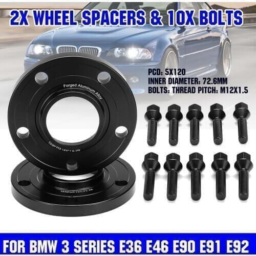 10/15/20mm Car Wheel Spacer Adapters PCD 5x120mm 72.56mm For BMW E82 E88 E30 E36 E46 E28 E34 E90 E91 E92 E93 E60 E61 E31