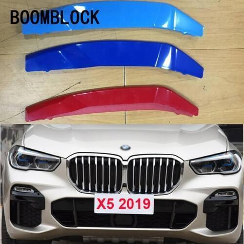 3D M Styling Car Front Grille Trim Sport Strips Cover Motorsport Power Performance Stickers for New BMW X5 2019 G05 Accessories