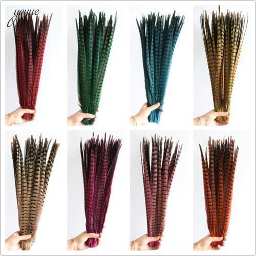 50Pcs 55-60CM 22-24 Inch Natural Pheasant Tail Feathers DIY jewelry Carnival clothing Wedding Decorations Pheasant Feather plume