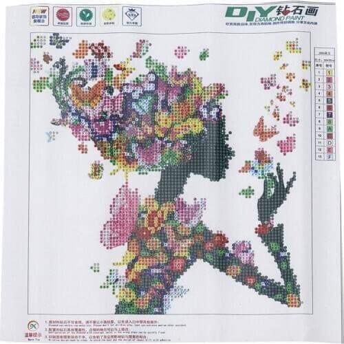 5D Diamond Painting Embroidery Set Cross Stitch Kits Gril and Butterfly for Home Decoration