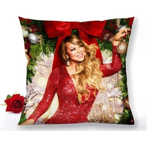 Custom Mariah Carey Zipper Pillowcase Home Decoration Satin Fabric Square Pillowcase 40x40cm 60x60cm Bedroom Pillow Cover 1.15