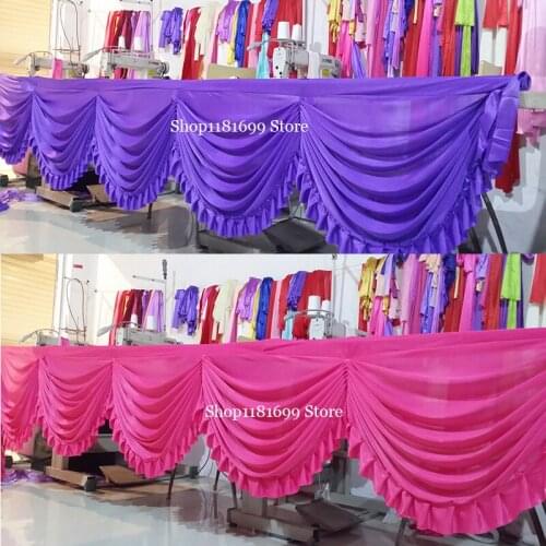 2M 3M 6M Wedding Stage Background Curtain Swag Decoration Ice Silk Swag Drape Valance For Backdrop Drapery