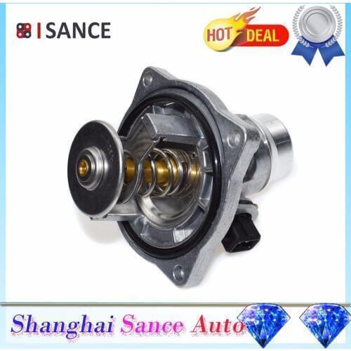 ISANCE Engine Coolant Thermostat + Housing 11531436386 For BMW E39 540i E38 740i 740iL E53 X5 1998 1999 2000 2001 2002 2003