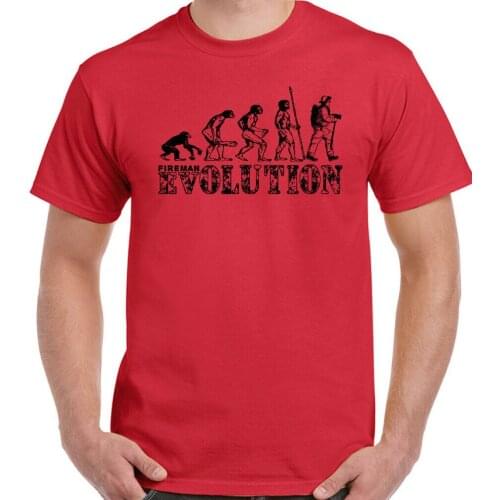 Fireman Evolution Mens Funny Firefighter T-Shirt Fire Brigade Service Gift