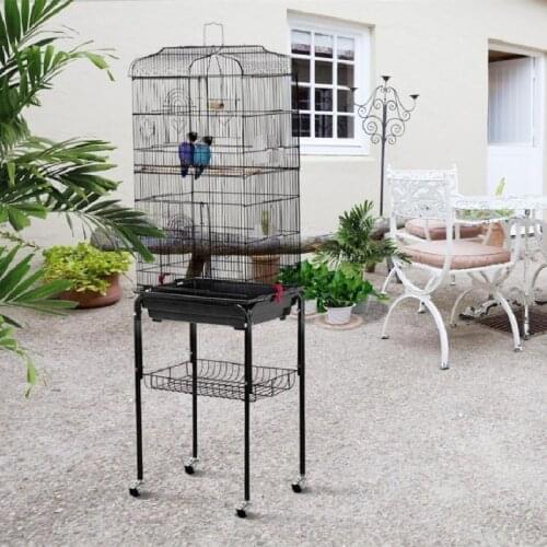 46*35.3*150.6cm Wire Bird Cage Wheels Indoor/outdoor Large Barbed Wire With Skylights Huge Parrot Cage Bottom Universal Wheels