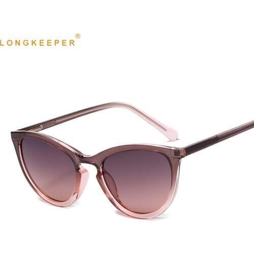 LongKeeper Sexy Cat Eye Sunglasses Women Vintage Brand TR90 Gradient Sun Glasses Female UV400 Shades Eyewear lentes de sol mujer