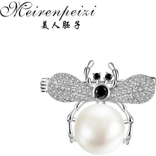 Meirenpeizi Brand Crystal Rhinestones and Enameled Bee Hornet Brooch Pins for Women Fashion Costume Jewelry Accessories