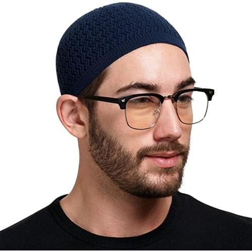 Muslim Men Knitted Prayer Hat Islam Mens Winter Beanie Hats Arab Crochet Islamic Cap Fashion Male Jewish Kippah Homme Hat