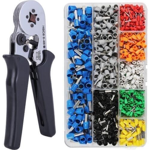 Yalku Hand Tool Set General Electrician Repair Hand Tool Kit Crimping Pliers 0.25-10mm2 Terminals 800/1200/1800pcs Hand Tool Set