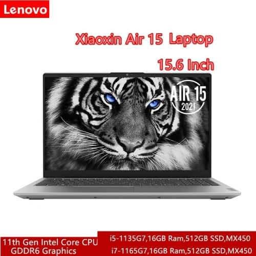 Lenovo Xiaoxin Air 15 2021 Laptop 11th Gen Intel Core CPU i7-1165G7 MX450 16GB 512GB 70Wh 15.6 Inch