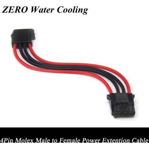 Wholesale 20pcs/Lot 30cm Single Sleeved 4Pin Molex Female to Male Power Extension Cable