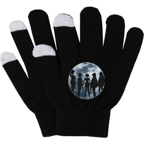 Anime Sailor Moon Gloves Plush Lining Gloves Winter Soft Gloves Touch Screen Smart Phone Female Gloves