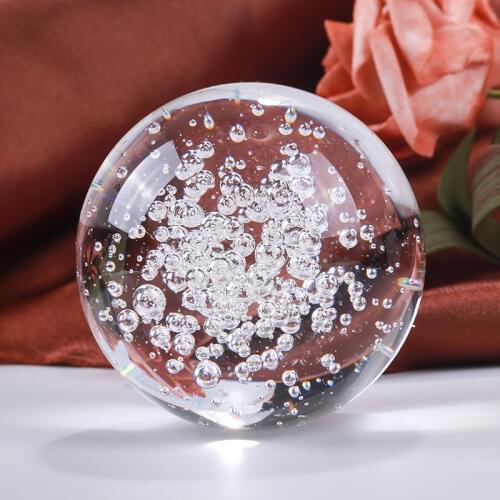 60/80MM Transparent Bubbles Crystal Ball Feng Shui Magic Glass Ball Good Luck Globe Miniature Home Decoration Office Ornaments