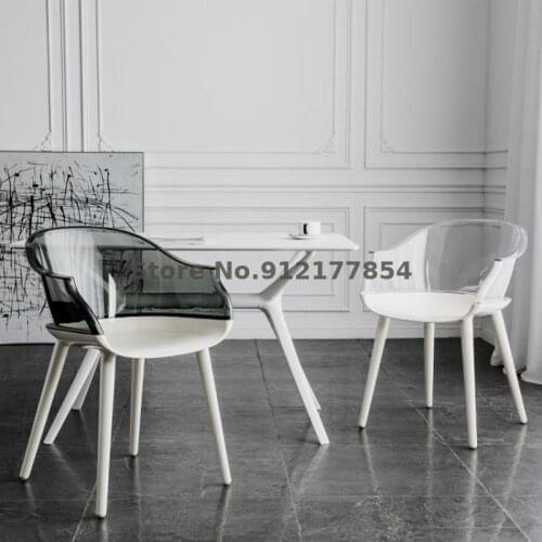 Nordic Transparent Chair Ghost Chair Back Chair Simple Acrylic Dining Chair Leisure Chair Creative Plastic Chair Crystal Chair