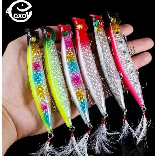 QXO Popper Fishing Lures 11cm 13g Swimbait Whopper Plopper 110 Wobbler Tackle Floating Sea Ice Shad Surface Accessories