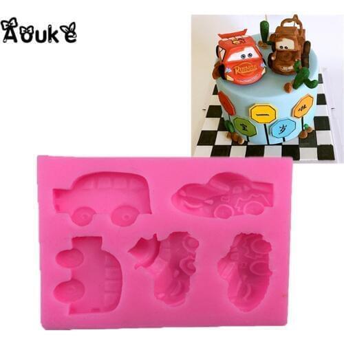 3D Car Shape Cake Silicone Mold Embossed Fondant Molds Chocolate Candy Biscuits Moulds DIY Wedding Decoration Baking Tools X073