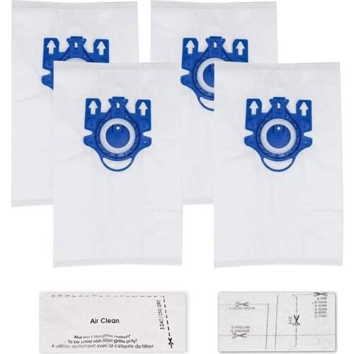 Replacement Airclean 3D Bags Compatible for Miele GN Canister Vacuum Cleaner Parts 4 Pack Dust Bags + 1 Set Filters
