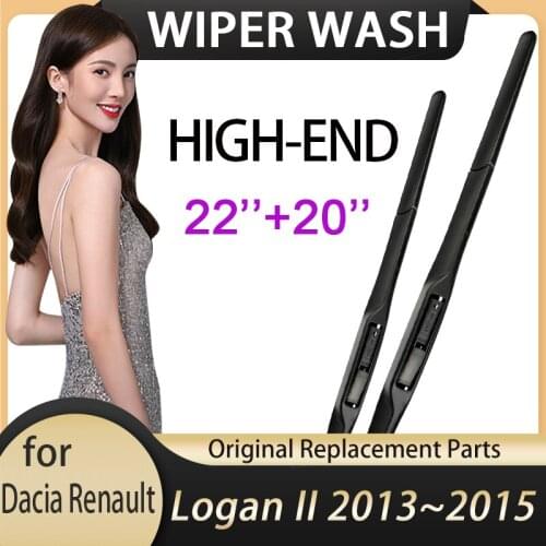 For Dacia Renault Logan II 2013~2015 2014 Front Windscreen Windshield Wipers Blades Car Wiper Blade Accessories 20"+22"
