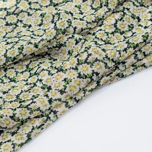 Daisy Georgette Pure Linen Fabric For Dress Tissus Au MÈTre Telas Por Metro Ткань Для Шитья Sewing Tissu Tela Dresses Ткани DIY