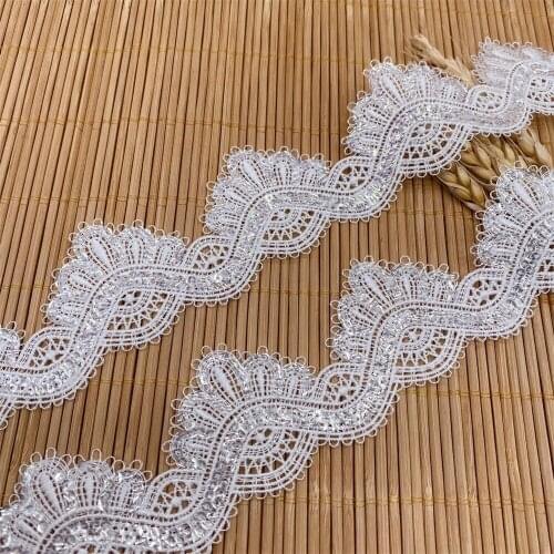 Water-Soluble Off White Polyester Lace Trimmings DIY Veil Skrit Sewing Accessories 10yards Fress Shipping V2850