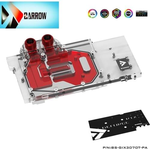 Barrow GPU Water Block per GIGABYTE AORUS RTX 3070TI MASTER 8G Cooler Full Cover Watercooler, BS-GIX3070T-PA
