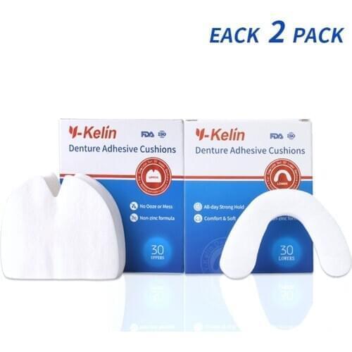 Y-Kelin Denture Adhesive Cushion 120 Pads (Upper 60+ Lower 60)