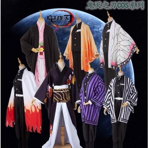 Anime Demon Slayer: Kimetsu no Yaiba Kamado Tanjirou Nezuko Cosplay Women Kimono Zenitsu Kanawo Tomioka Shinobu Cosplay Costume