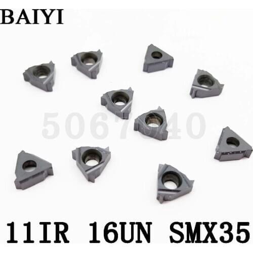 10 pieces of 11IR 16UN SMX35 Carbide Insert CNC Thread Insert 11IR 16UN for cutter Thread blade Holders