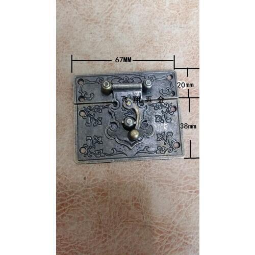 10Pcs 67*58MM zinc alloy buckle hasp hasp wooden wine box with lock Buckle Antique Padlock Hardware