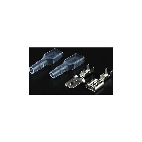 100 Pair 6.3mm Crimp Terminal Female Male Spade Connector With Case