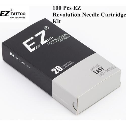 100 pcs Assorted EZ Revolution Cartridge Needles Round Liner Tattoo Needles Compatible with Rotary Cartridge Tattoo Machine