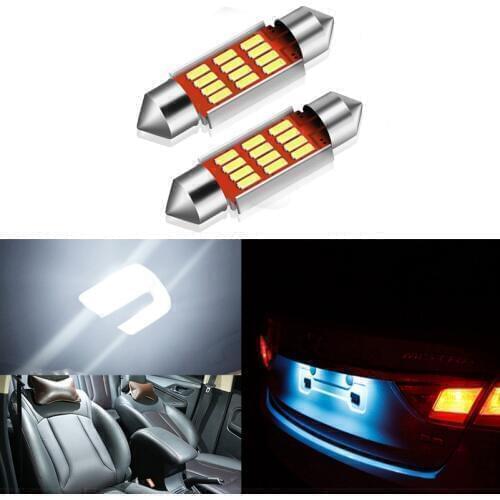 2x Festoon 36mm LED Bulb C5W No Error 4014 SMD Lamp Car License Plate Lights For Volkswagen VW Golf 3 4 5 6 Passat B6 B5 3c Polo